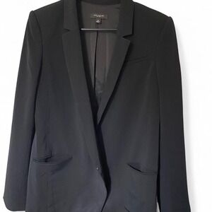 Womens Ann Taylor black fly open blazer without any button closure Size 10